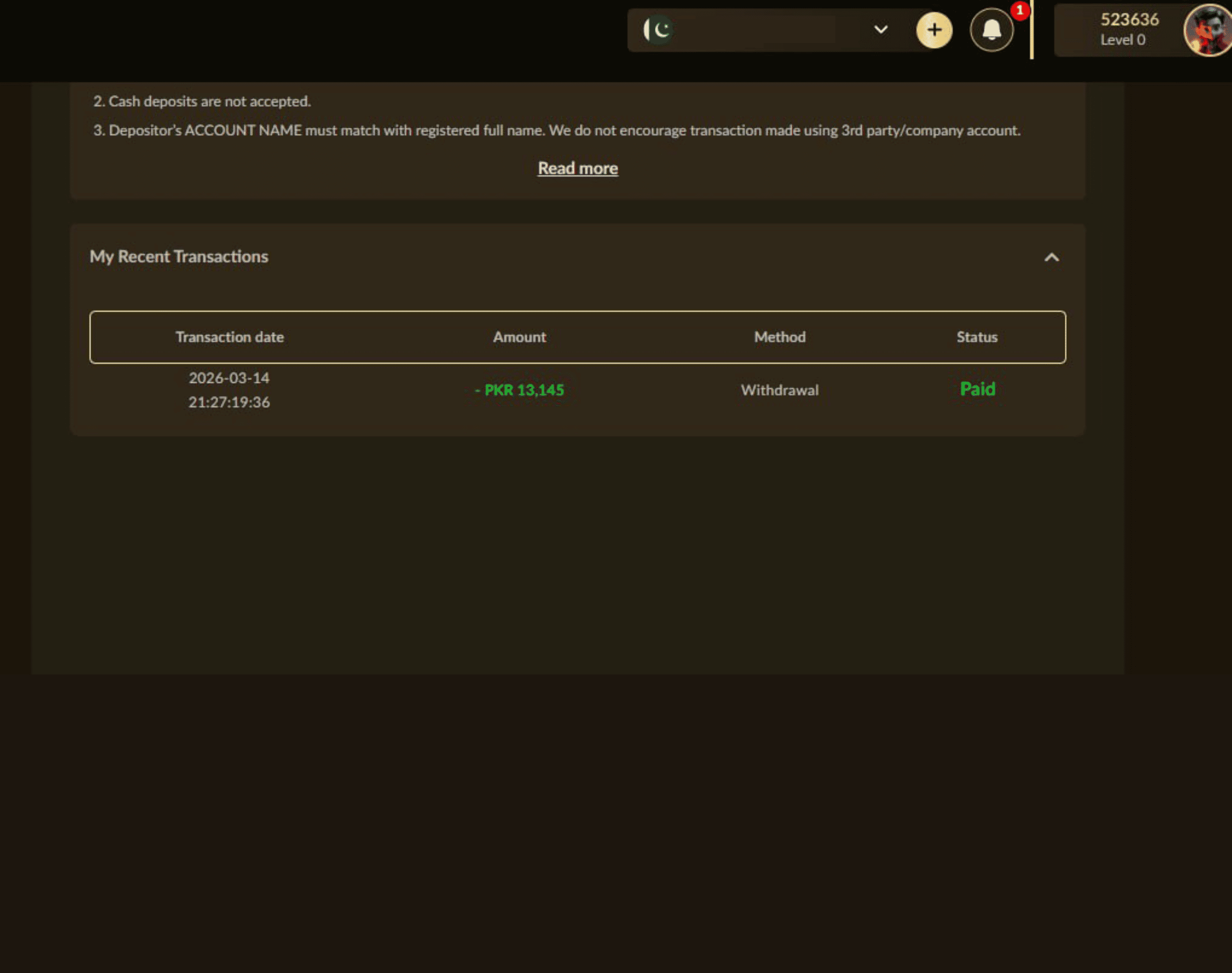 Withdrawal Screenshot 3