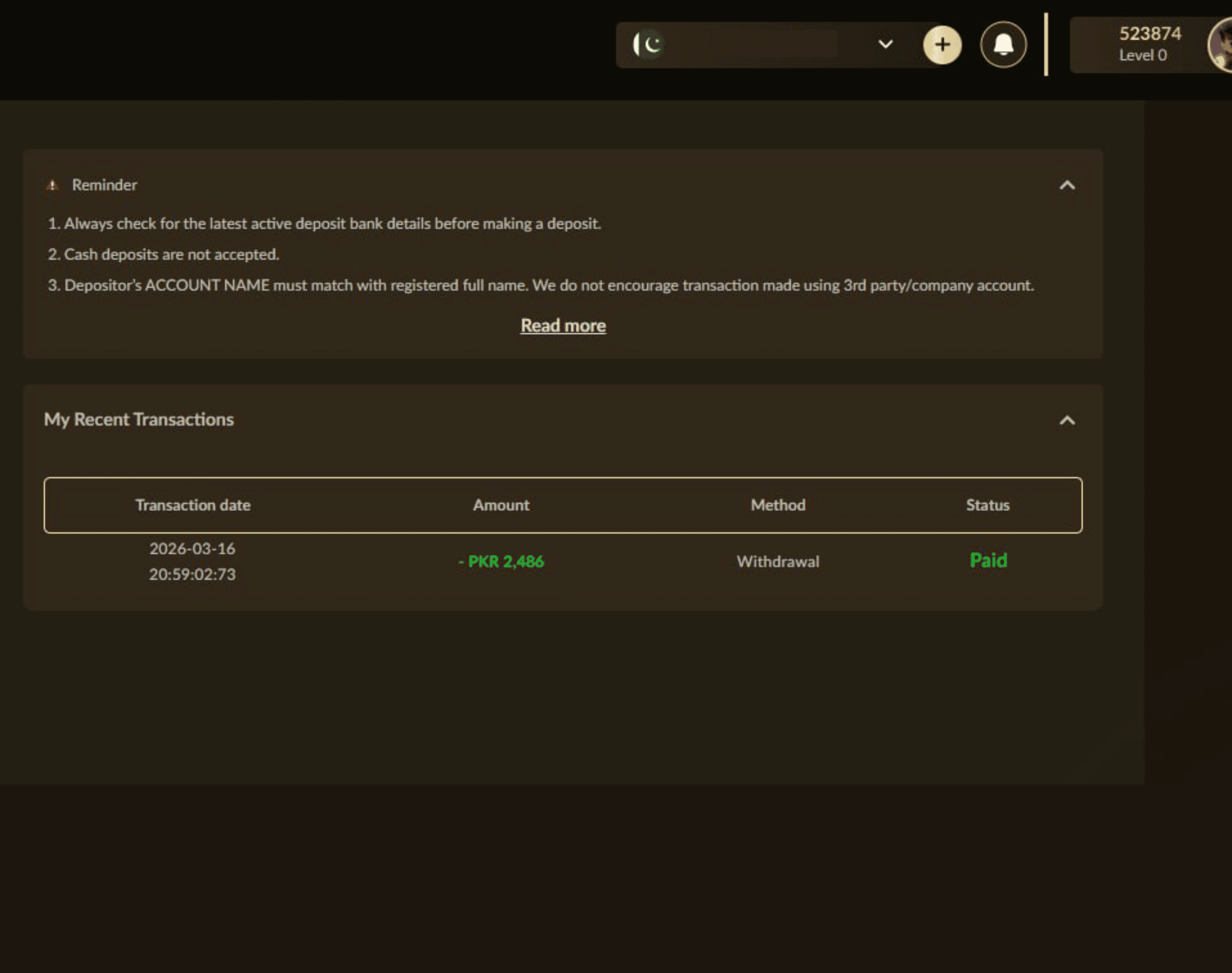Withdrawal Screenshot 4